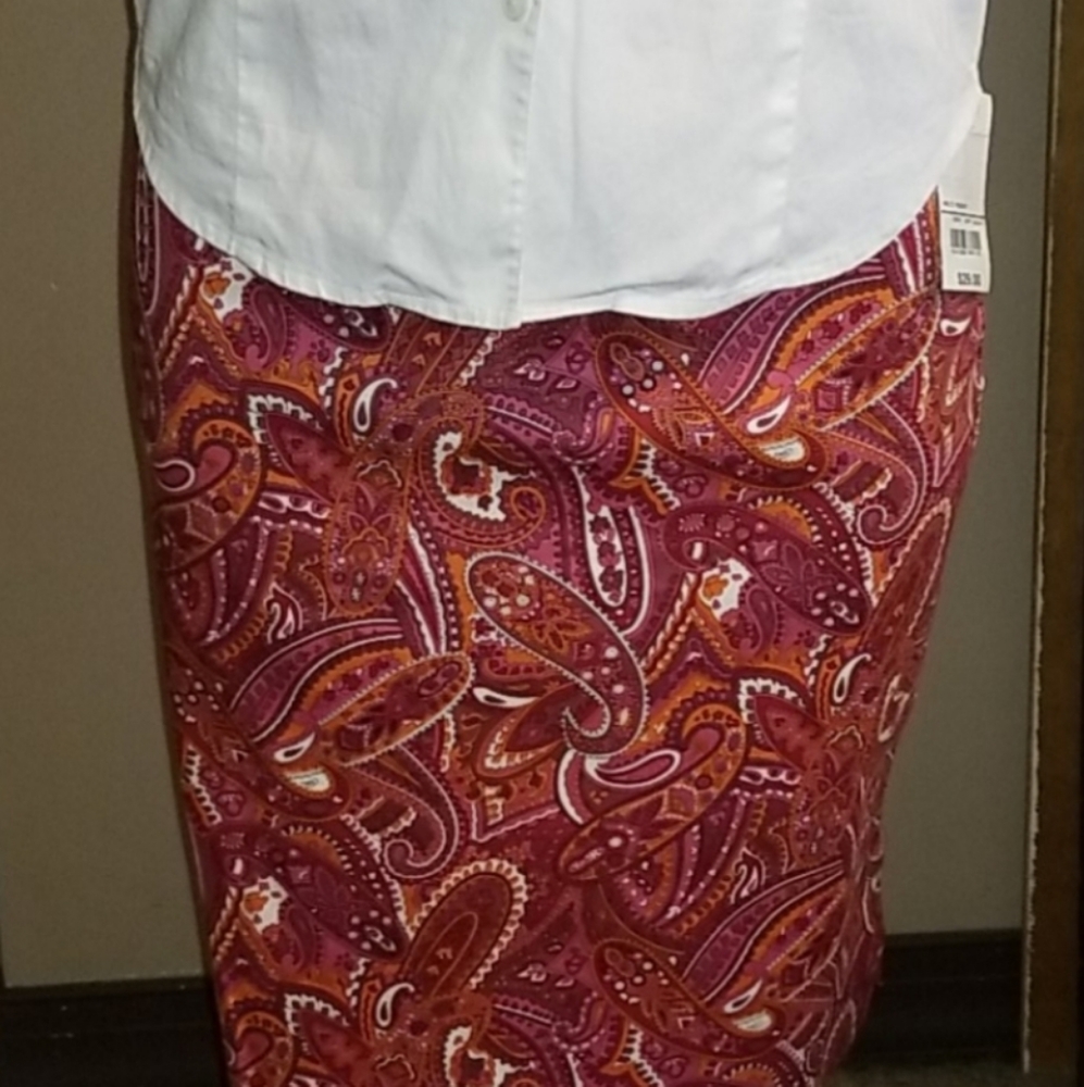 Multi-Paisley Pink & Orange Skirt